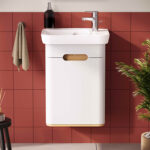 VitrA Sento Lavabo Dolabı, 50 cm, Bir Kapaklı, Dar, Aydınlatmalı, Mat Beyaz, Sol - Görsel 5