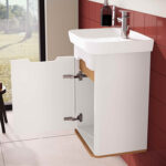 VitrA Sento Lavabo Dolabı, 50 cm, Bir Kapaklı, Dar, Aydınlatmalı, Mat Beyaz, Sol - Görsel 7