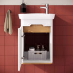 VitrA Sento Lavabo Dolabı, 50 cm, Bir Kapaklı, Dar, Aydınlatmalı, Mat Beyaz, Sol - Görsel 10