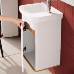 VitrA Sento Lavabo Dolabı, 50 cm, Bir Kapaklı, Dar, Aydınlatmalı, Mat Beyaz, Sol - Görsel 35