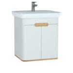 VitrA Sento Lavabo Dolabı, 65 cm, İki Kapaklı, Aydınlatmalı, Mat Beyaz