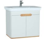 VitrA Sento Lavabo Dolabı, 80 cm, İki Kapaklı, Aydınlatmalı, Mat Beyaz