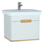VitrA Sento Lavabo Dolabı, 65 cm, Bir Çekmeceli, Aydınlatmalı, Mat Beyaz