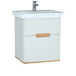VitrA Sento Lavabo Dolabı, 65 cm, İki Çekmeceli, Aydınlatmalı, Mat Beyaz