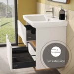 VitrA Sento Lavabo Dolabı, 80 cm, İki Çekmeceli, Aydınlatmalı, Mat Beyaz - Görsel 4