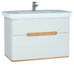 VitrA Sento Lavabo Dolabı, 100 cm, İki Çekmeceli, Aydınlatmalı, Mat Beyaz