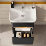 VitrA Sento Lavabo Dolabı, 65 cm, İki Çekmeceli, Aydınlatmalı, Mat Antrasit - Görsel 11