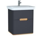 VitrA Sento Lavabo Dolabı, 65 cm, İki Çekmeceli, Aydınlatmalı, Mat Antrasit