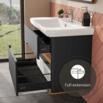 VitrA Sento Lavabo Dolabı, 100 cm, İki Çekmeceli, Aydınlatmalı, Mat Antrasit - Görsel 4