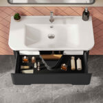 VitrA Sento Lavabo Dolabı, 100 cm, İki Çekmeceli, Aydınlatmalı, Mat Antrasit - Görsel 9