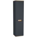 VitrA Sento Boy Dolabı, 40 cm, İki Kapaklı, Çamaşır Sepetli, Prizli, Mat Antrasit, Sağ