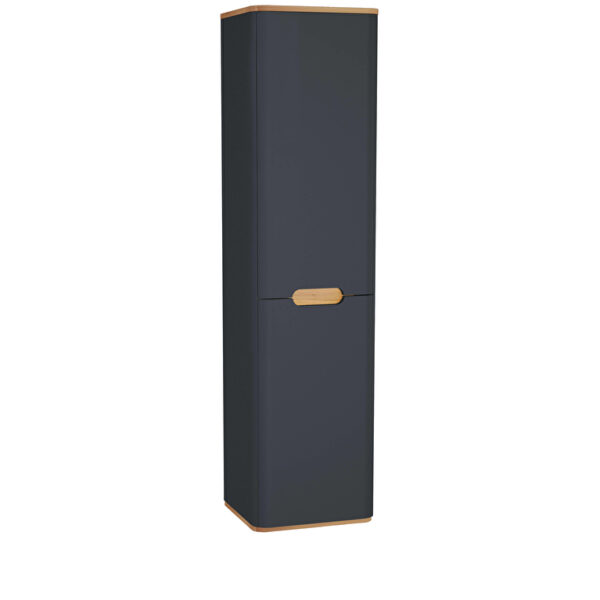 VitrA Sento Boy Dolabı, 40 cm, İki Kapaklı, Çamaşır Sepetli, Prizli, Mat Antrasit, Sol