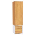 VitrA Frame Boy Dolabı, 40 cm, Kapaklı Ve Çekmeceli, Dore Meşe & Mat Soft Beyaz, Sol