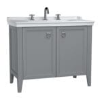 VitrA Valarte Lavabo Dolabı, 100 cm, İki Kapaklı, Etajerli Lavabolu, Üç Armatür Delikli, Mat Gri