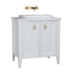 VitrA Valarte Lavabo Dolabı, 80 cm, İki Kapaklı , Tezgahüstü Lavabolu, Armatür Deliksiz, Mat Beyaz