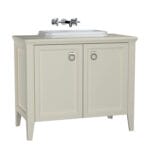 VitrA Valarte Lavabo Dolabı, 100 cm, İki Kapaklı, Tezgahüstü Lavabolu, Armatür Deliksiz, Mat Fildişi