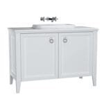 VitrA Valarte Lavabo Dolabı, 120 cm, İki Kapaklı, Tezgahüstü Lavabolu, Armatür Deliksiz, Mat Beyaz