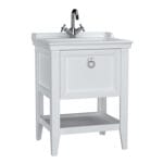 VitrA Valarte Lavabo Dolabı, 65 cm, Bir Çekmeceli, Etajerli Lavabolu, Mat Beyaz