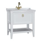 VitrA Valarte Lavabo Dolabı, 80 cm, Bir Çekmeceli, Etajerli Lavabolu, Mat Beyaz