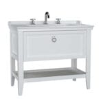 VitrA Valarte Lavabo Dolabı, 100 cm, Bir Çekmeceli, Etajerli Lavabolu, Üç Armatür Delikli, Mat Beyaz