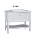 VitrA Valarte Lavabo Dolabı, 100 cm, Bir Çekmeceli, Tezgahüstü Lavabolu, Armatür Deliksiz, Mat Beyaz