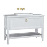 VitrA Valarte Lavabo Dolabı, 120 cm, Bir Çekmeceli, Tezgahüstü Lavabolu, Armatür Deliksiz, Mat Beyaz