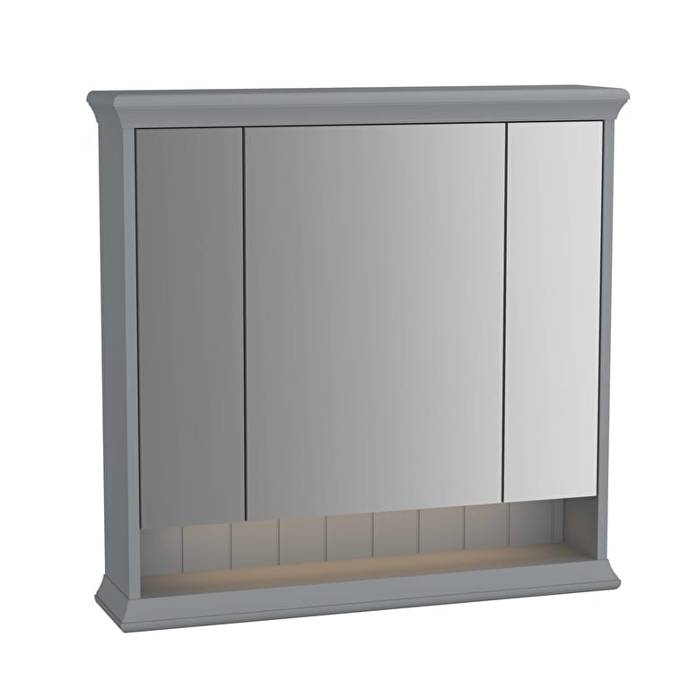 62232_59084344f323c92c2f42c6a0d6f506271b7a538b-1.jpg VitrA Valarte Dolaplı Ayna, 80 cm, Üç Kapaklı, Mat Gri - Görsel 1