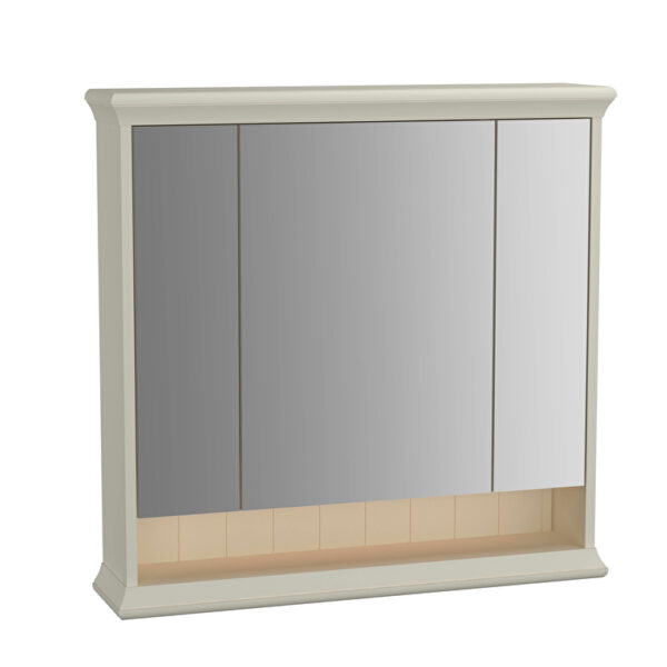 VitrA Valarte Dolaplı Ayna, 80 cm, Üç Kapaklı, Mat Fildişi