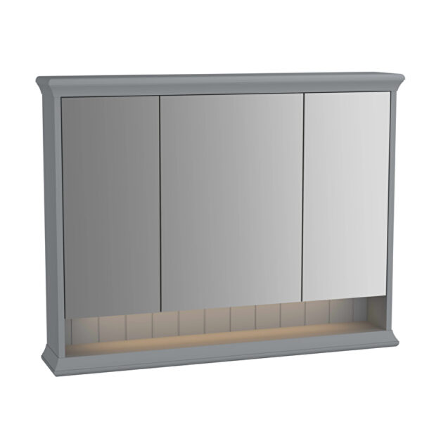 VitrA Valarte Dolaplı Ayna, 100 cm, Üç Kapaklı, Mat Gri