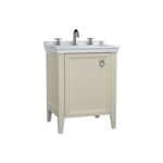 VitrA Valarte Lavabo Dolabı, 65 cm, Bir Kapaklı, Etajerli Lavabolu, Üç Armatür Delikli, Mat Fildişi, Sağ
