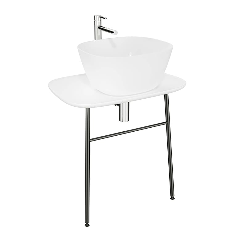 62560_b1fbf35494aa6cb403e64b24c577ef9a0cddae36-1.jpg VitrA Plural Tezgah Ünitesi, 70 cm, Asma, Alçak, Tek Armatür Delikli, Parlak Beyaz Seramik Tezgah, Lavabosuz - Görsel 1