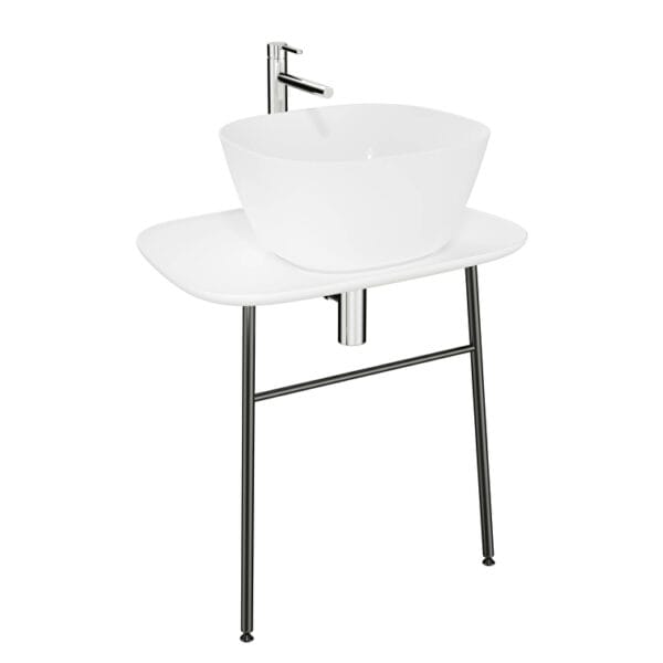 VitrA Plural Tezgah Ünitesi, 70 cm, Asma, Alçak, Tek Armatür Delikli, Mat Beyaz Seramik Tezgah, Lavabosuz