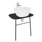 VitrA Plural Tezgah Ünitesi, 70 cm, Asma, Alçak, Tek Armatür Delikli, Mat Siyah Seramik Tezgah, Lavabosuz