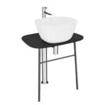 VitrA Plural Tezgah Ünitesi, 70 cm, Serbest, Alçak, Tek Armatür Delikli, Mat Siyah Seramik Tezgah, Lavabosuz