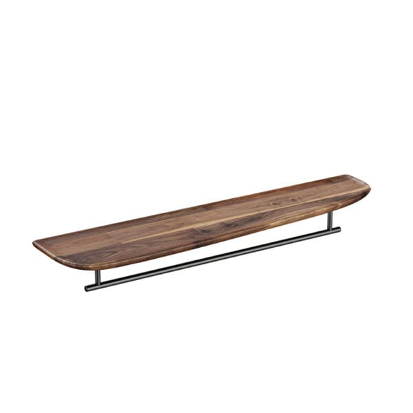 VitrA Plural Raf, 75 cm, Uzun, Metal Havluluklu, Koyu Meşe, Sağ