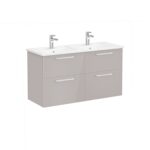 VitrA Root Flat Lavabo Dolabı, 120 cm, Dört Çekmeceli, Köşeli Lavabo, Parlak Sahra Beji - Görsel 3