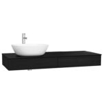VitrA Origin Tezgah, 120 cm, İki Çekmeceli, Sol Sifon Delikli, Hareli Siyah Meşe