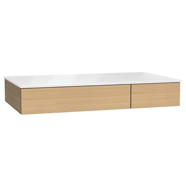 VitrA Origin Alt Ünite, 90 cm, İki Çekmeceli, Açık Meşe, Sol
