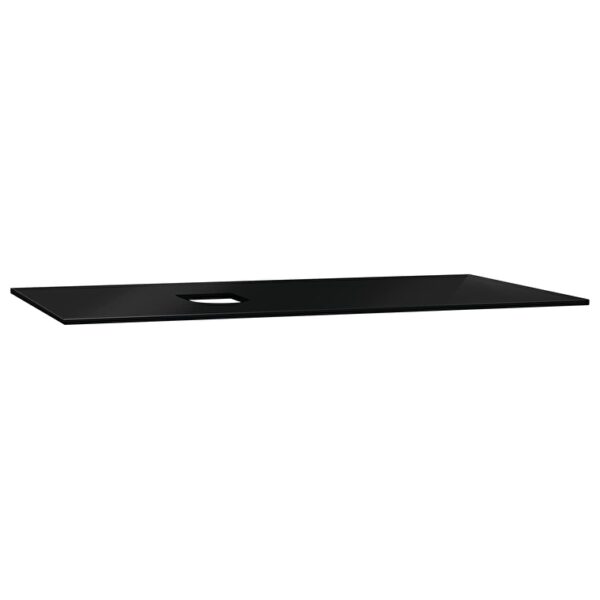 VitrA Origin Üst Tezgah, 90 cm, Cam, Armatür Deliksiz, Sol Sifon Delikli, Siyah