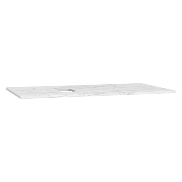 VitrA Origin Üst Tezgah, 90 cm, Neolith, Armatür Deliksiz, Sol Sifon Delikli, Calacatta Silk
