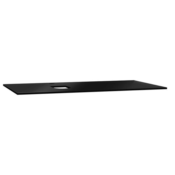 VitrA Origin Üst Tezgah, 90 cm, Cam, Armatür Delikli, Sol Sifon Delikli, Siyah