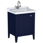 VitrA Valarte Neo Lavabo Dolabı, 65 cm, Bir Kapaklı, Etajerli Lavabolu, Çelik Mavisi, Sol