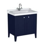 VitrA Valarte Neo Lavabo Dolabı, 80 cm, İki Kapaklı, Etajerli Lavabolu, Çelik Mavisi