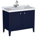 VitrA Valarte Neo Lavabo Dolabı, 100 cm, İki Kapaklı, Etajerli Lavabolu, Çelik Mavisi