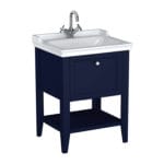 VitrA Valarte Neo Lavabo Dolabı, 65 cm, Bir Çekmeceli, Etajerli Lavabolu, Çelik Mavisi