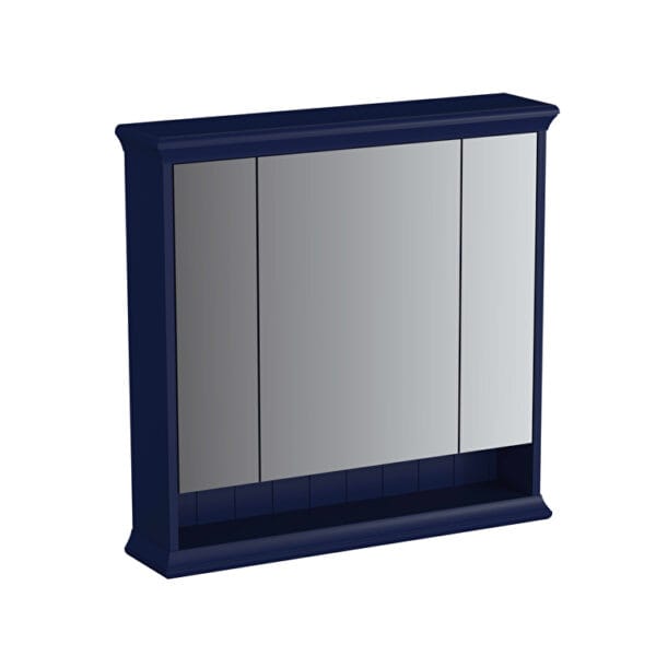 VitrA Valarte Neo Dolaplı Ayna, 80 cm, Üç Kapaklı, Aydınlatmalı, Çelik Mavisi