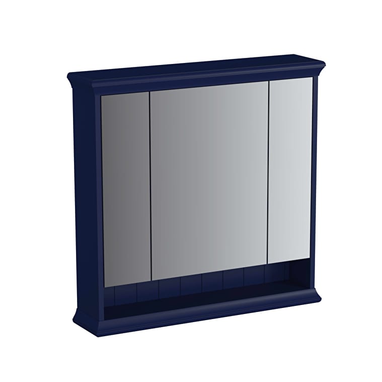 65793-1.jpg VitrA Valarte Neo Dolaplı Ayna, 80 cm, Üç Kapaklı, Aydınlatmalı, Çelik Mavisi - Görsel 1