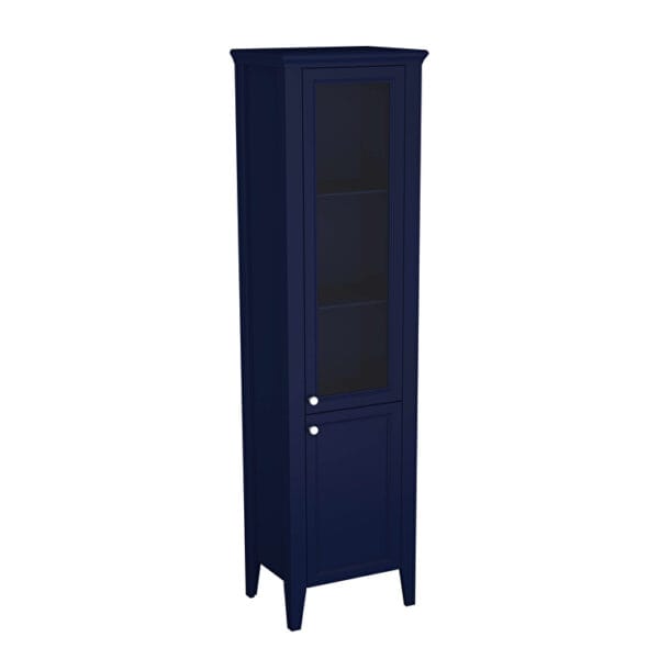 VitrA Valarte Neo Boy Dolabı, 55 cm, Cam Kapaklı, Çelik Mavisi, Sağ