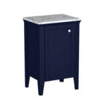 VitrA Valarte Neo Yan Ünite, 55 cm, Bir Kapaklı, Mermer Tezgahlı, Çelik Mavisi, Sol