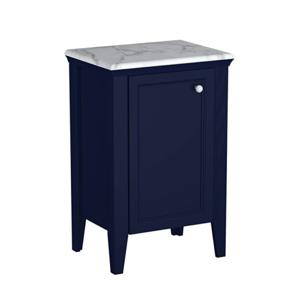 VitrA Valarte Neo Yan Ünite, 55 cm, Bir Kapaklı, Mermer Tezgahlı, Çelik Mavisi, Sol
